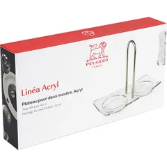 Подставка для мельниц для специй для 2 мельниц акрил ,H=155,L=175,B=90мм прозр.,металлич., изображение 2