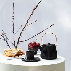 Стакан для горячих напитков «Пекое» керамика 80мл D=60,H=55мм черный, изображение 2