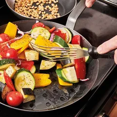 Сковорода голуб.сталь D=22,H=5,L=42см серый, изображение 3