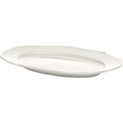 Блюдо «Афродита» овальное фарфор ,H=15,L=240,B=165мм белый,золотой, Длина (мм): 240, Ширина (мм): 165, изображение 2