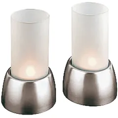 Candlestick[2pcs] stainless steel, glass D=75,H=125mm matte