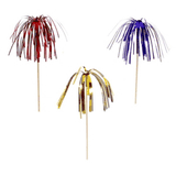 Decorations for cocktails “Palm” on skewers [100 pcs]  foil, wood , L=15.5 cm  multi-colored.