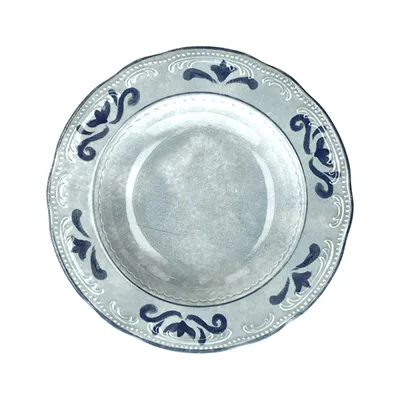 Тарелка глубокая «В.Виена Флауэрс» фарфор 300мл D=230,H=35мм серый,синий