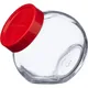 Банка круглая с крышкой «Бэлла» стекло,пластик 200мл D=75,H=83мм прозр.,красный, изображение 4
