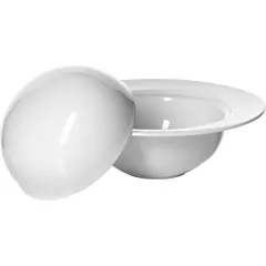 Салатник «Кунстверк» с крышкой фарфор 240мл D=155/100,H=90мм белый, изображение 2