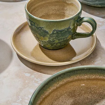 Чашка чайная «Аврора Революшн Джейд» фарфор 350мл D=10,5см зелен.,бежев., изображение 5