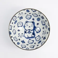 Салатник «Кэт Нэко» фарфор 0,5л D=15,H=7см белый,синий, изображение 4