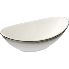 Salad bowl “Aisio” oval  porcelain  0.6 l , H=81, L=242, B=146mm  white, gray