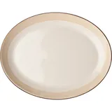 Блюдо «Чино» овальное фарфор ,H=31,L=305,B=240мм белый,бежев.