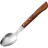 Ложка чайная сталь нерж.,дерево ,L=15см коричнев.,металлич.