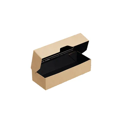 Контейнер бумажный OneBox с крышкой картон 0,5л ,H=4,L=7,B=17см черный, Цвет: Черный, Объем по данным поставщика (мл): 500, изображение 3