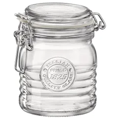 Round jar with lid “Offisina 1825”  glass  350 ml  D=91, H=103mm  clear.