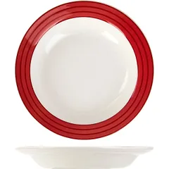 Deep plate “Red line”  porcelain  D=23cm