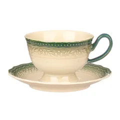 Чайная пара «Эйфория» фарфор 220мл бежев.,зелен.