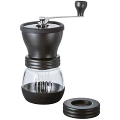 Manual coffee grinder  glass, ceramics