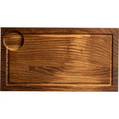 Доска для подачи с соусником дуб ,H=25,L=400,B=220мм деревян., изображение 2