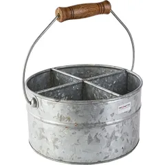 Емкость для закусок 4 ячейки сталь гальван.,дерево D=21,5,H=11,5см