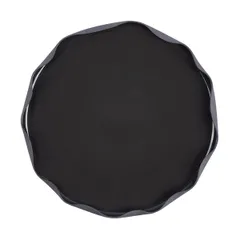 Тарелка «Вейв» с бортом фарфор D=210,H=15мм черный