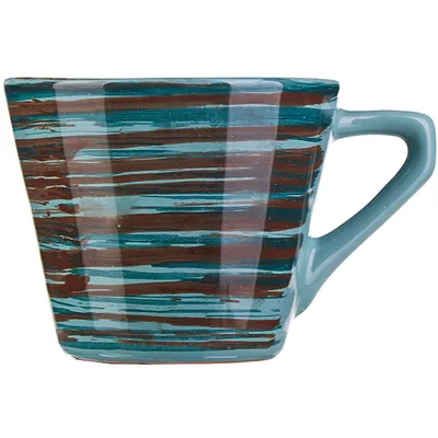 Чашка чайная «Скандинавия» керамика 200мл D=8,H=7см голуб.,коричнев., Цвет: Голубой