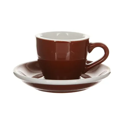 Кофейная пара «Эгг» фарфор 80мл D=65/115,H=55,L=85мм коричнев.