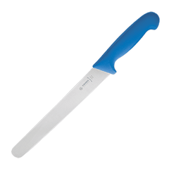 Knife for thin slicing  stainless steel, plastic , L=38/24, B=3cm  blue, metallic.