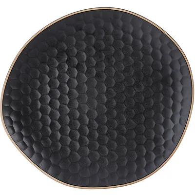Тарелка «Кюпсели» мелкая керамика ,L=28,B=25,5см черный, Цвет: Черный, Длина (мм): 280, Ширина (мм): 255