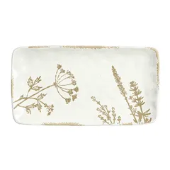 Блюдо для подачи «Фенхель» фарфор ,H=25,L=304,B=164мм белый