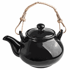 Kunstwerk teapot  porcelain  0.6 l  D=75, H=100, L=155 mm  black