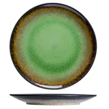 Тарелка «Фервидо» мелкая керамика D=265,H=25мм зелен.,черный