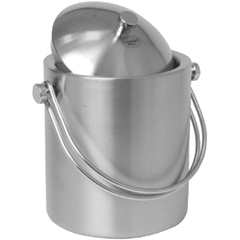 Емкость для льда с крышкой и щипцами сталь 1л D=11,5,H=17см металлич.