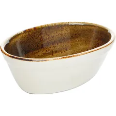 Oval baking dish “Kraft Brown”  porcelain  370 ml , H=55, L=155, B=105mm  brown.