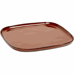 Square dish  ceramics ,H=15,L=254,B=254mm brown.