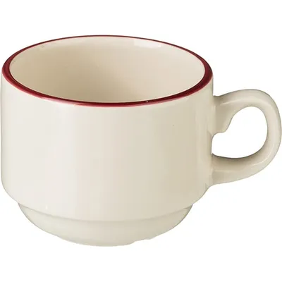 Чашка кофейная «Кларет» фарфор 100мл D=65,H=50,L=85мм бежев.,бордо