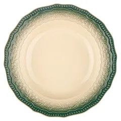Тарелка глубокая «Эйфория» фарфор 250мл D=22,H=3см бежев.,зелен., Цвет: Бежевый, Диаметр (мм): 220