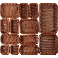 Корзина для хлеба плетеная GN1/1 полипроп. ,H=65,L=530,B=325мм коричнев., изображение 2