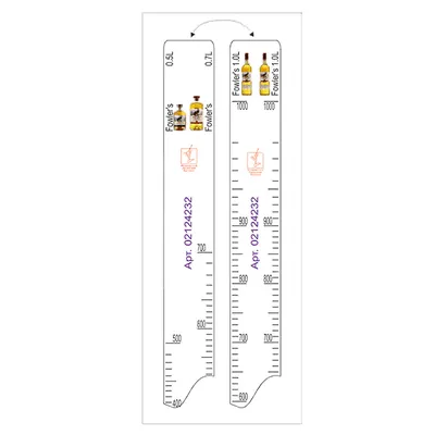 Линейка барная «Fowler""s» 0,5, 0,7, 1 л пластик ,L=28,B=2см белый