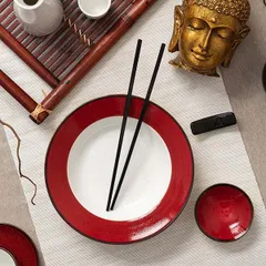 Тарелка глубокая «Джаспер» для супа фарфор 350мл D=227,H=48мм белый,красный, изображение 3