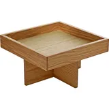 Блюдо для подачи на подставке дуб ,H=10,9,L=18,B=18см