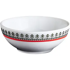 Розетка «Мезень» Классический Веточка для варенья фарфор 80мл D=86,H=35мм белый,красный