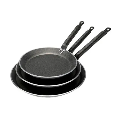 Сковорода для блинов алюмин.,тефлон D=220,H=25,L=420мм черный,серебрян., изображение 2
