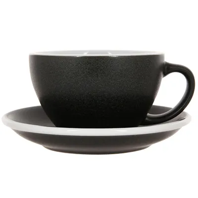 Кофейная пара «Эгг» фарфор 300мл D=110/155,H=65,L=135мм антрацит