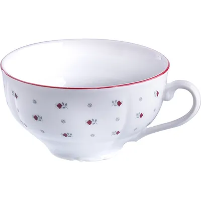 Чашка чайная «Верона Франческа» с декором фарфор 250мл D=102,H=55мм белый,красный