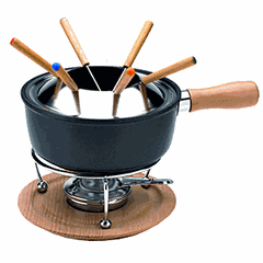 Мармит для фондю (набор) алюм.литой,дерево 2,2л D=21,H=20,L=33см серый,древесн.