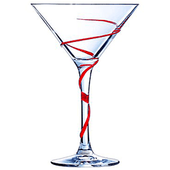 Коктейльная рюмка «Спайро» стекло,силикон 210мл D=11,5,H=16,8см прозр.,красный