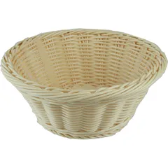 Wicker basket for bread  polyrottan  D=190, H=75mm  beige.