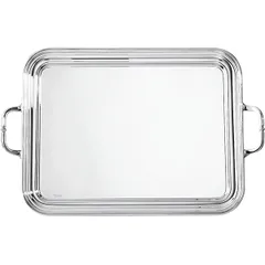 Rectangular tray “Contour” silver plated with handles  stainless steel, silver , L=29, B=21cm  silver.