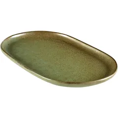 Блюдо «Серфис» овальное керамика ,H=15,L=250,B=150мм зелен., изображение 2