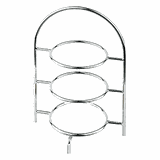 3-tier shelf for round plates  chromed metal  D=10.5, H=25, L=18.5, B=16 cm