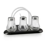 Набор для специй «Волна» (соль, перец, горчичница) + салфетница