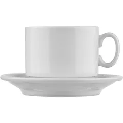 Tea pair “Cappuccino”  porcelain  280ml  D=85/140, H=73, L=110mm  white